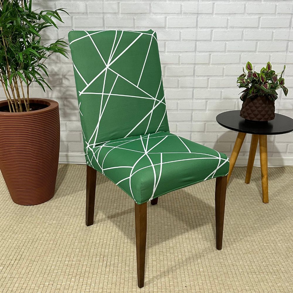 Capa de Cadeira Spandex - Pântano Verde/Branco