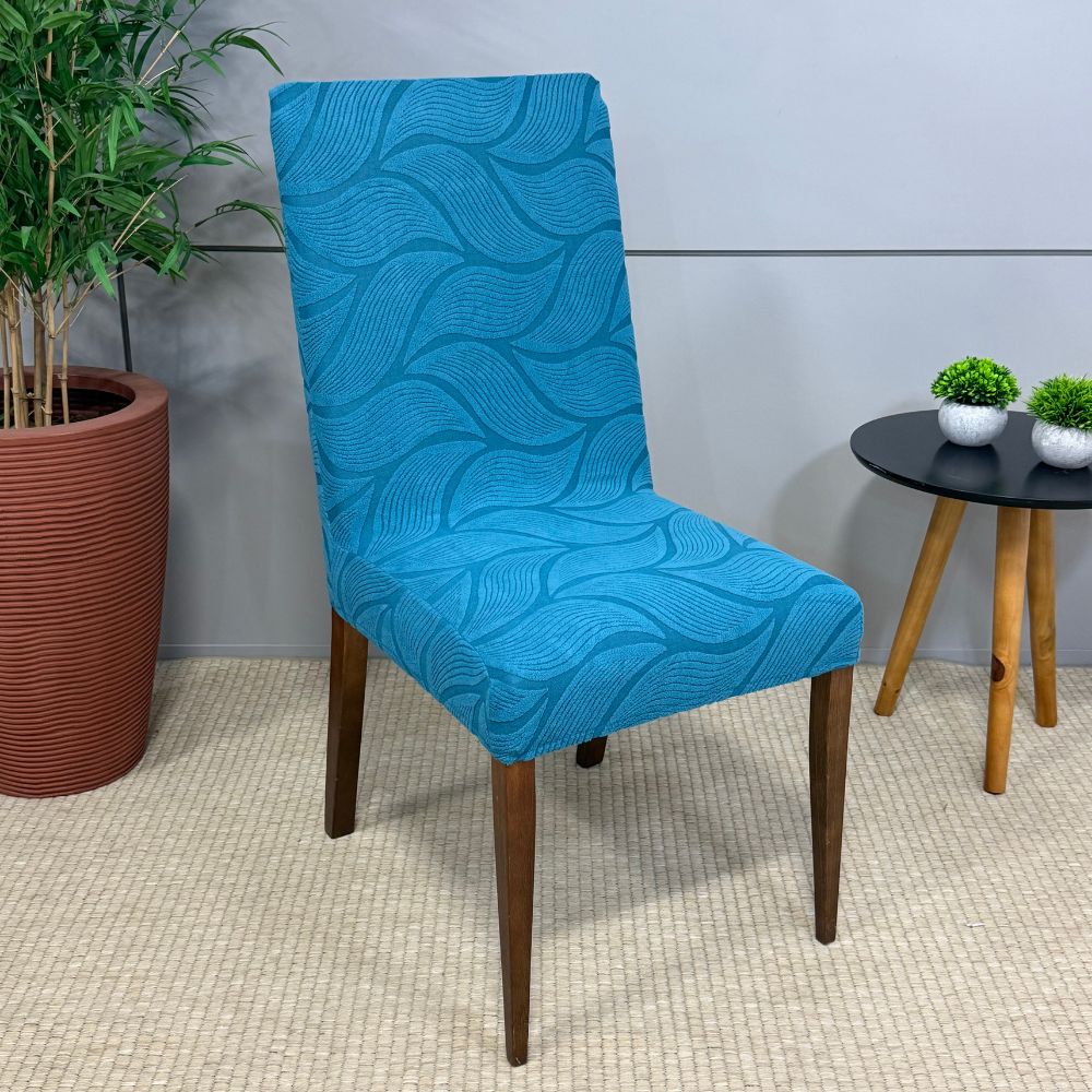 Capa de Cadeira Suede Jacquard Alto Relevo- Pluma Tiffany