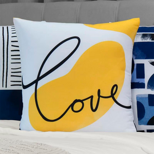Kit 4 Capas de Almofada - Amor Azul