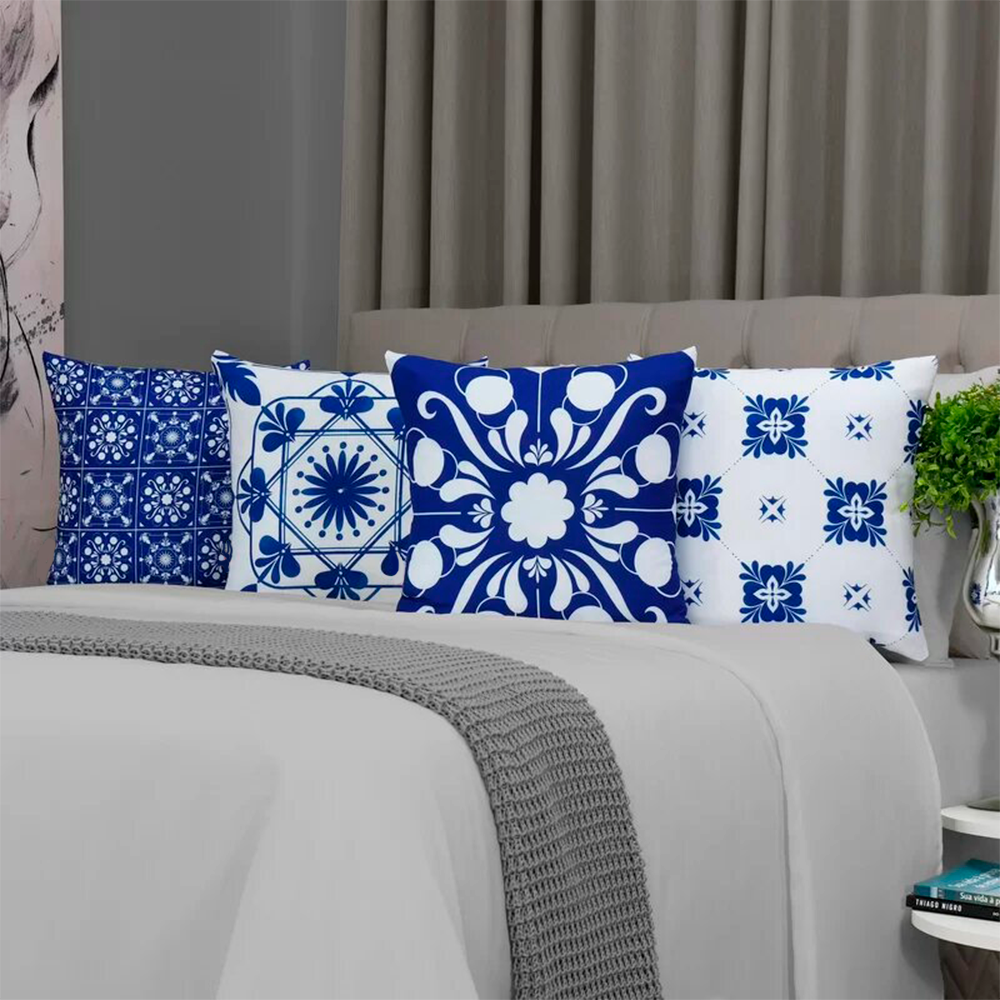 Kit 4 Capas de Almofada - Azulejo Português