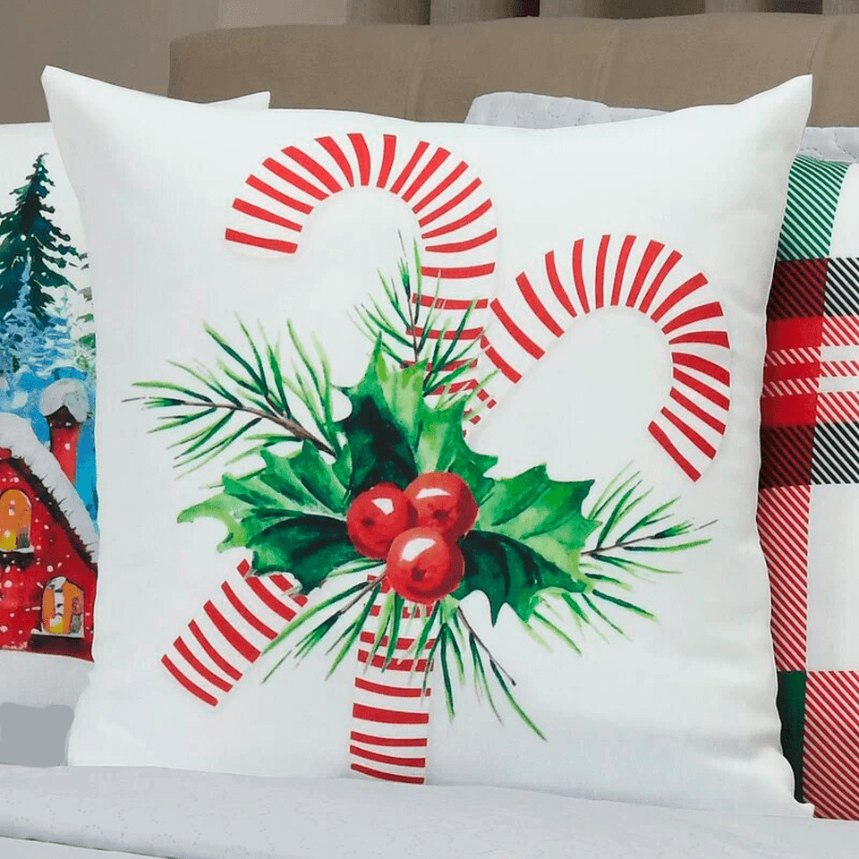 Kit 4 Capas de Almofada - Paisagem de Natal