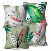 Kit 4 Capas de Almofada - Verde Floral