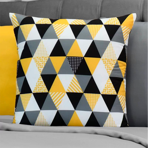 Kit 4 Capas de Almofada - Geométrico Amarelo