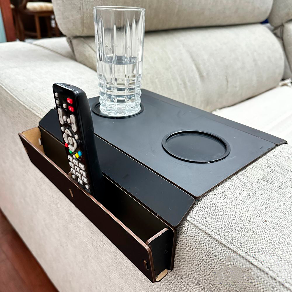 Suporte Porta Copos Com Porta Controle Braço Sofá