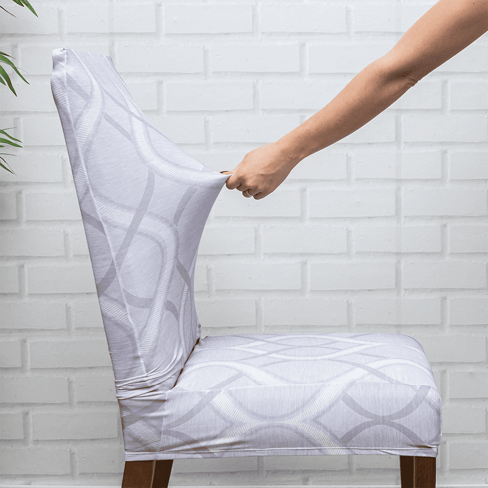 Capa de Cadeira Spandex - Espiral Cinza casadas-capas