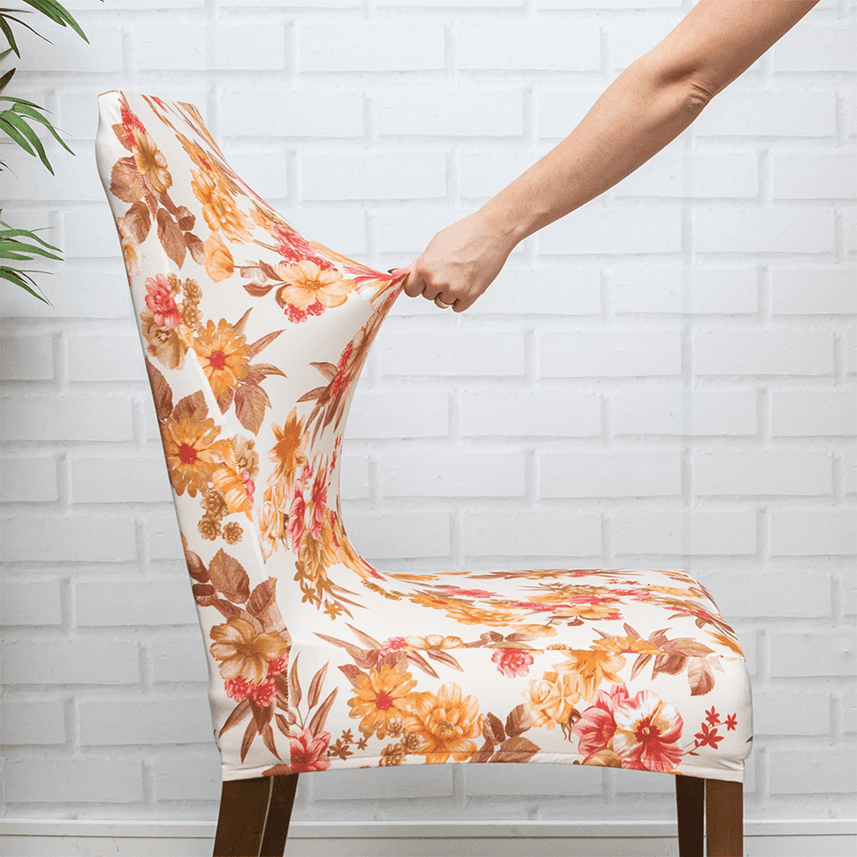 Capa de Cadeira Spandex - Floral Vermelho casadas-capas