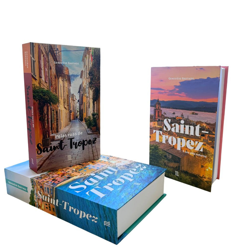 Kit 3un Caixa Porta Objeto Livro Fake Decorativo - Saint Tropez