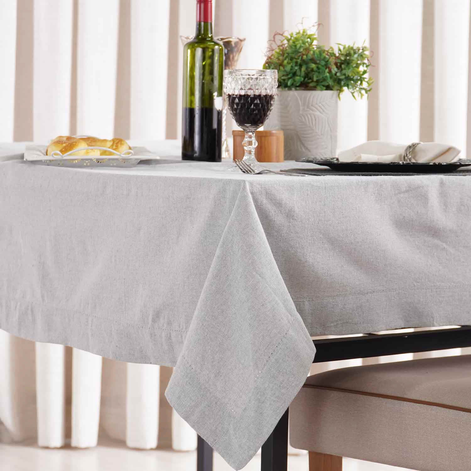 Toalha de Mesa Pesponto- Cinza