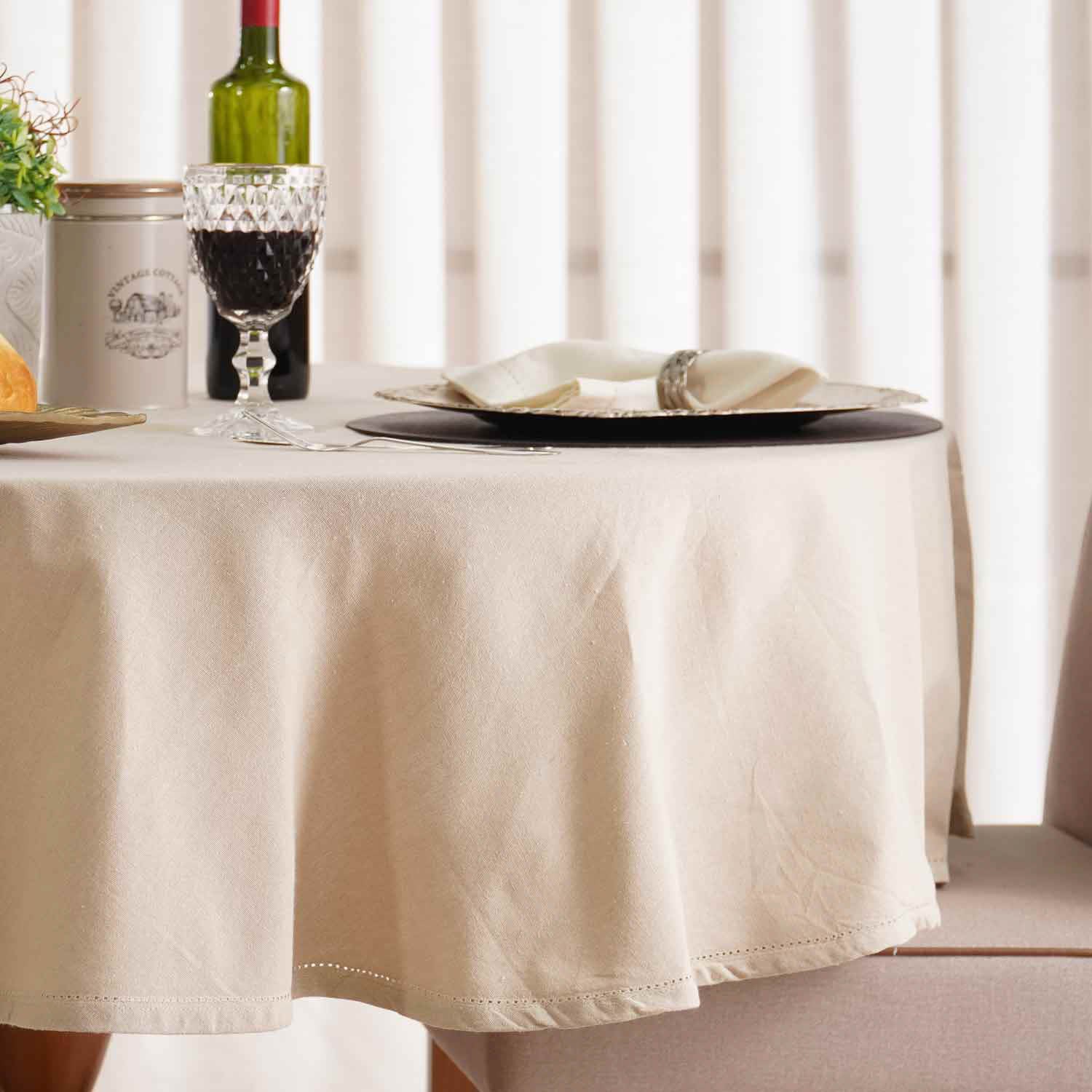 Toalha de Mesa Pesponto- Biscuit