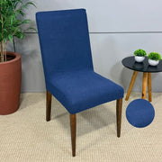 Capa de Cadeira Suede Jacquard Alto Relevo- Tijolinho Azul Marinho