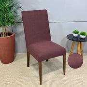 Capa de Cadeira Suede Jacquard Alto Relevo- Tijolinho Marrom