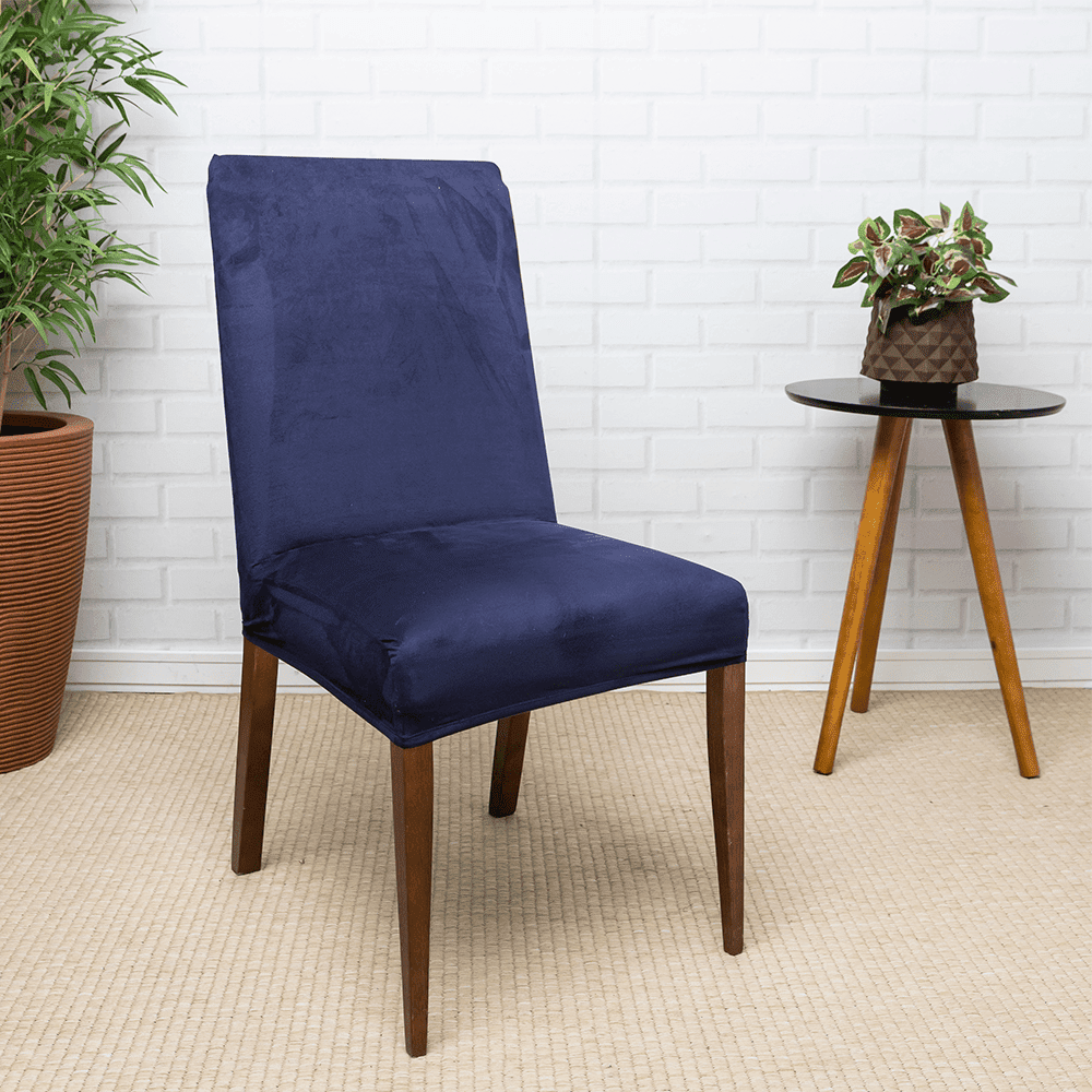 Capa de Cadeira Anti Gato Suede - Azul Marinho
