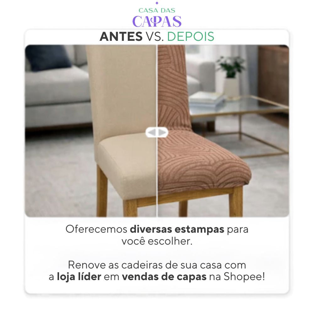Capa de Cadeira Alto Relevo Suede Pirâmide- Off White