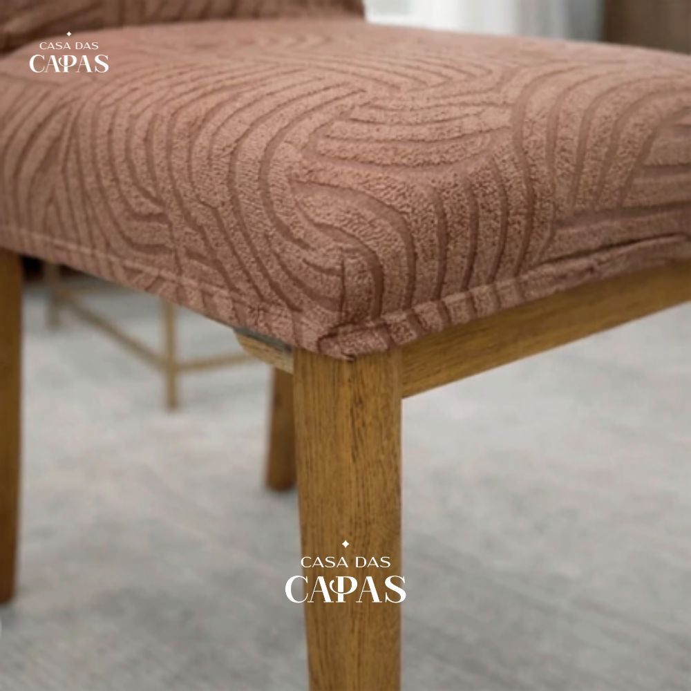 Capa de Cadeira Alto Relevo Suede Pirâmide- Off White