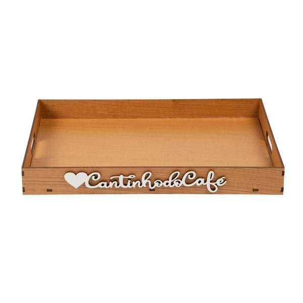 Bandeja Cantinho do Café Retangular com Alças- Várias Cores
