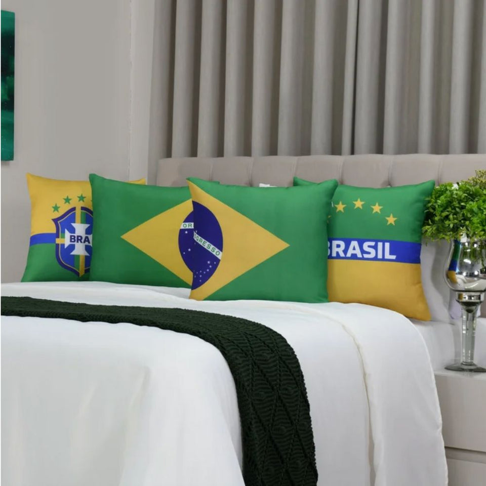 Kit 4 Capas de Almofada -Brasil