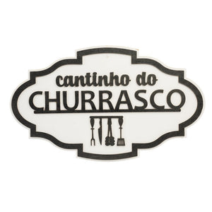 Placa Decorativa Cantinho do Churrasco Oval- Várias Cores