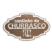 Placa Decorativa Cantinho do Churrasco Oval- Várias Cores