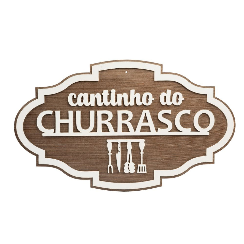 Placa Decorativa Cantinho do Churrasco Oval- Várias Cores