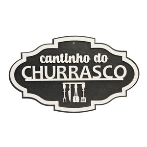 Placa Decorativa Cantinho do Churrasco Oval- Várias Cores