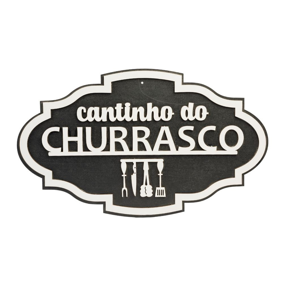 Placa Decorativa Cantinho do Churrasco Oval- Várias Cores