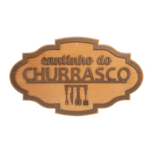 Placa Decorativa Cantinho do Churrasco Oval- Várias Cores