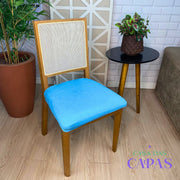 Capa para Assento de Cadeira Suede - Azul Claro