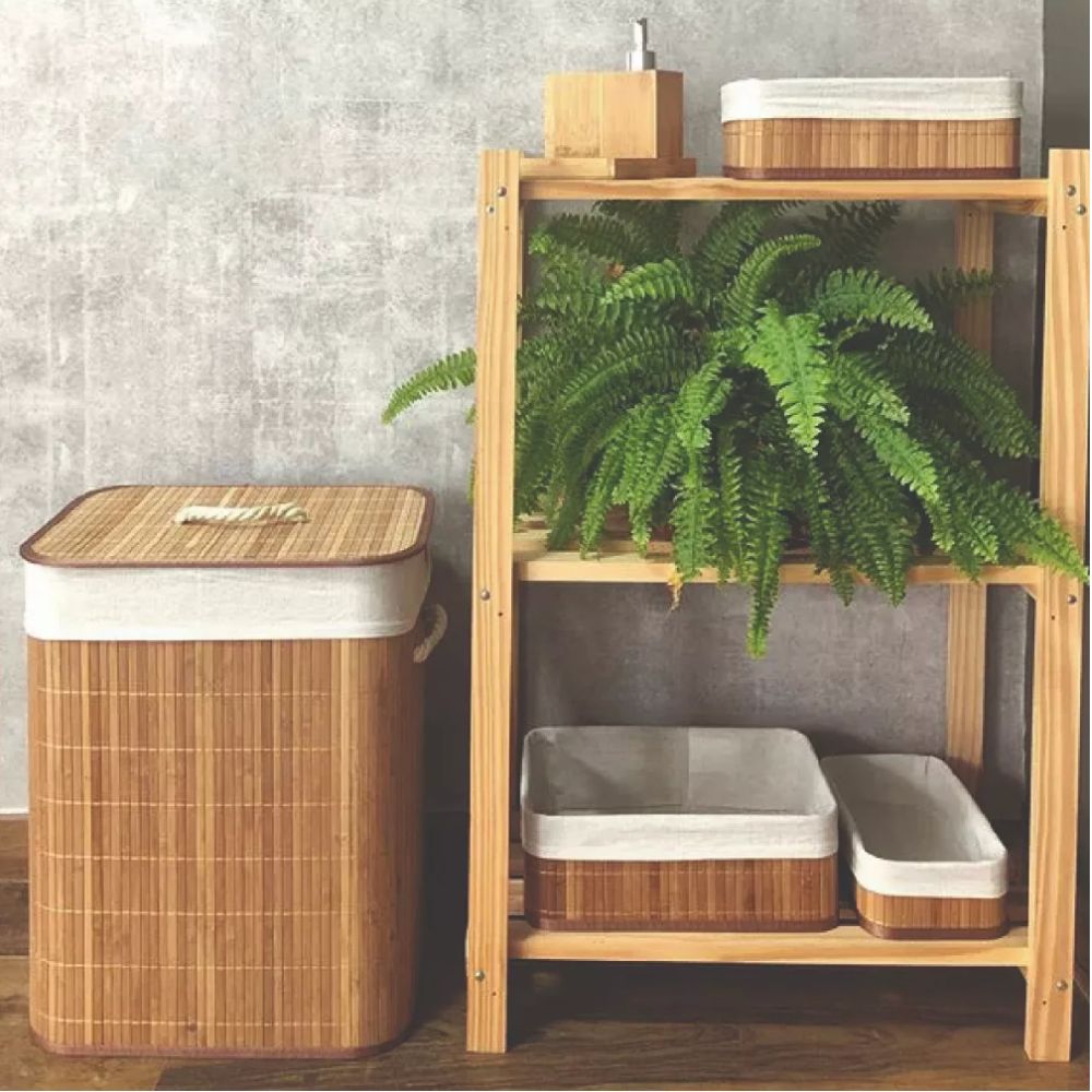 Cesto em Bambu Premium Retangular Multiuso