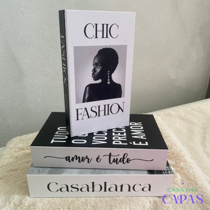 Conjunto Caixa Porta Objetos/Livro Decorativa Luxo - Casablanca