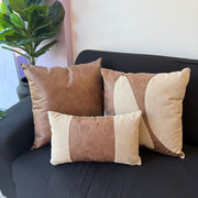 Kit 3 Capas de Almofada Couro- Bege