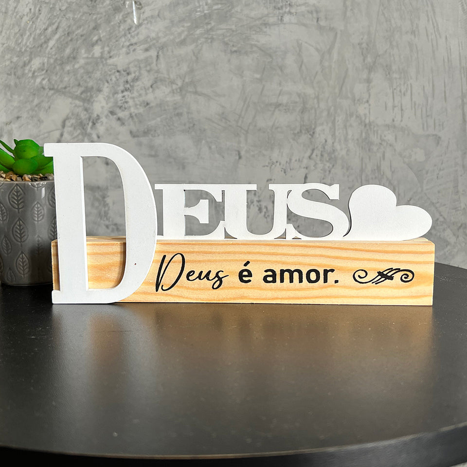 Enfeite Decorativo Branco - Deus
