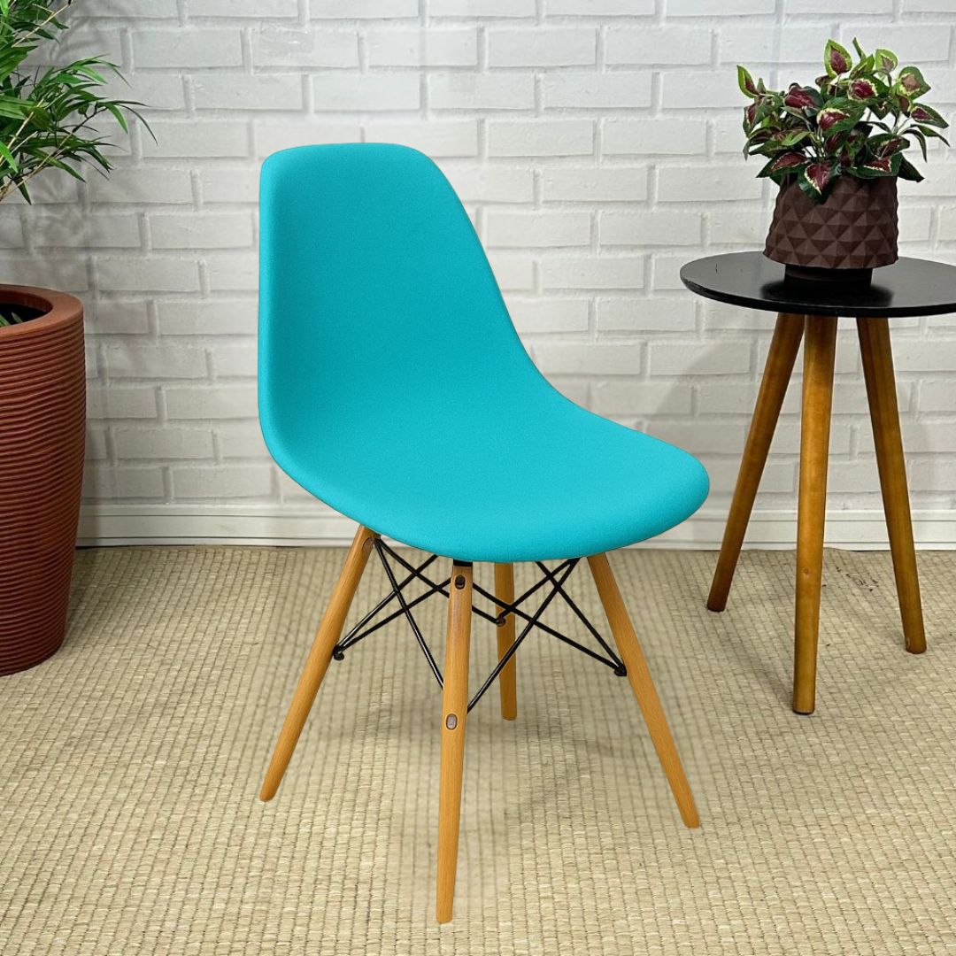Capa Spandex Cadeira Eames Eiffel - Azul Turquesa