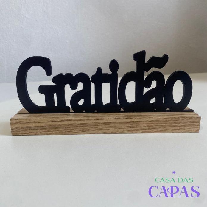 Enfeite Decorativo Gratidão - Preto
