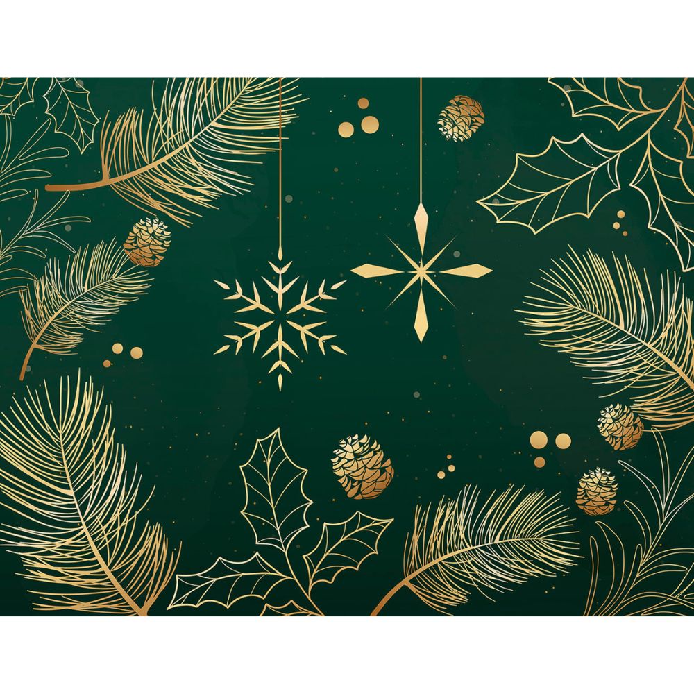 Jogo Americano Natal- Verde e Dourado