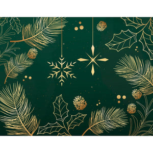 Trilho de Mesa 1,43x 46cm Natal-Verde e Dourado