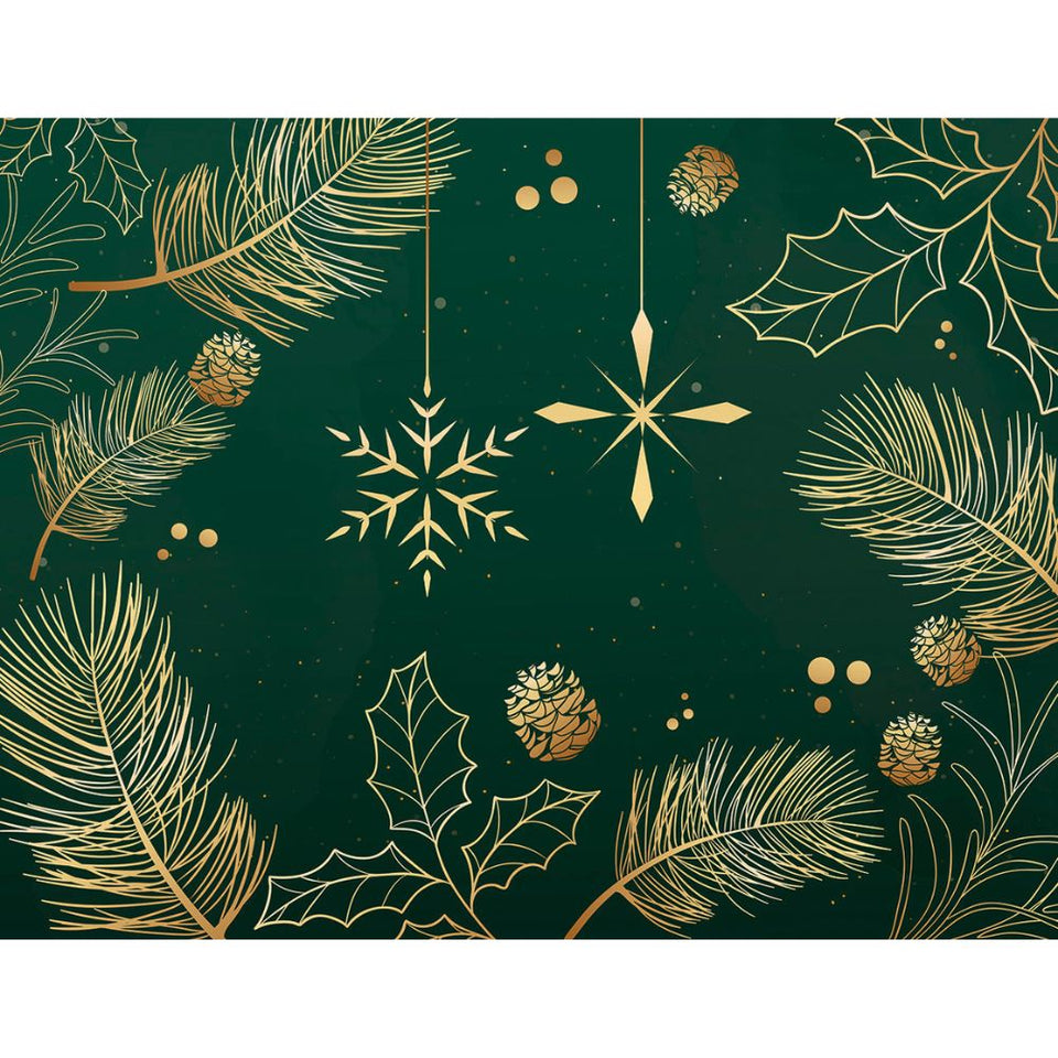 Trilho de Mesa 1,43x 46cm Natal-Verde e Dourado