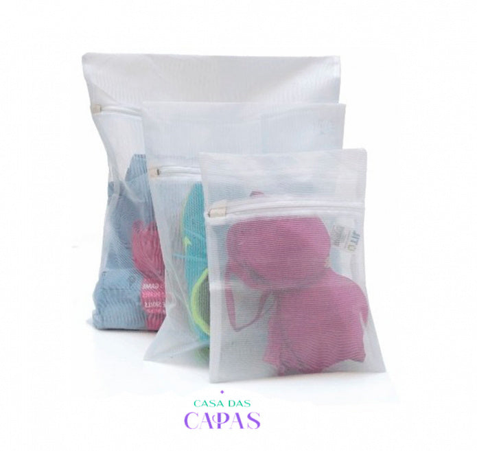 Kit 3 Sacos protetores para lavar roupa