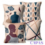 Kit 4 Capas de Almofada - Africanas