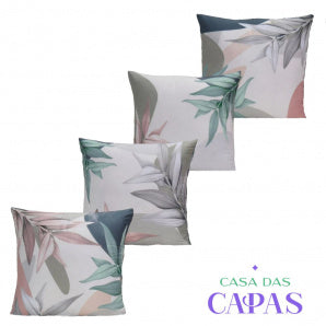 Kit 4 Capas de Almofada - Folhas Secas