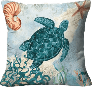 Kit 4 Capas de Almofada - Fundo do Mar