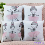 Kit 4 Capas de Almofada Infantil - Bailarina