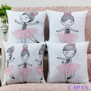 Kit 4 Capas de Almofada Infantil - Bailarina