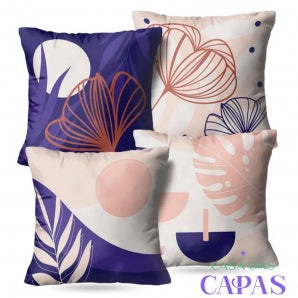 Kit 4 Capas de Almofada - Jardim de Outono