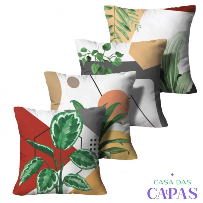 Kit 4 Capas de Almofada - Peperômia