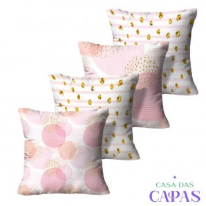 Kit 4 Capas de Almofada - Pink Ballon