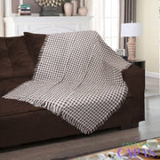Manta para Sofá Soft - Xadrez Marrom