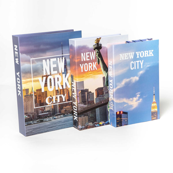 Kit 3un Caixa Porta Objetos Livro Fake Decorativo Liberdade
