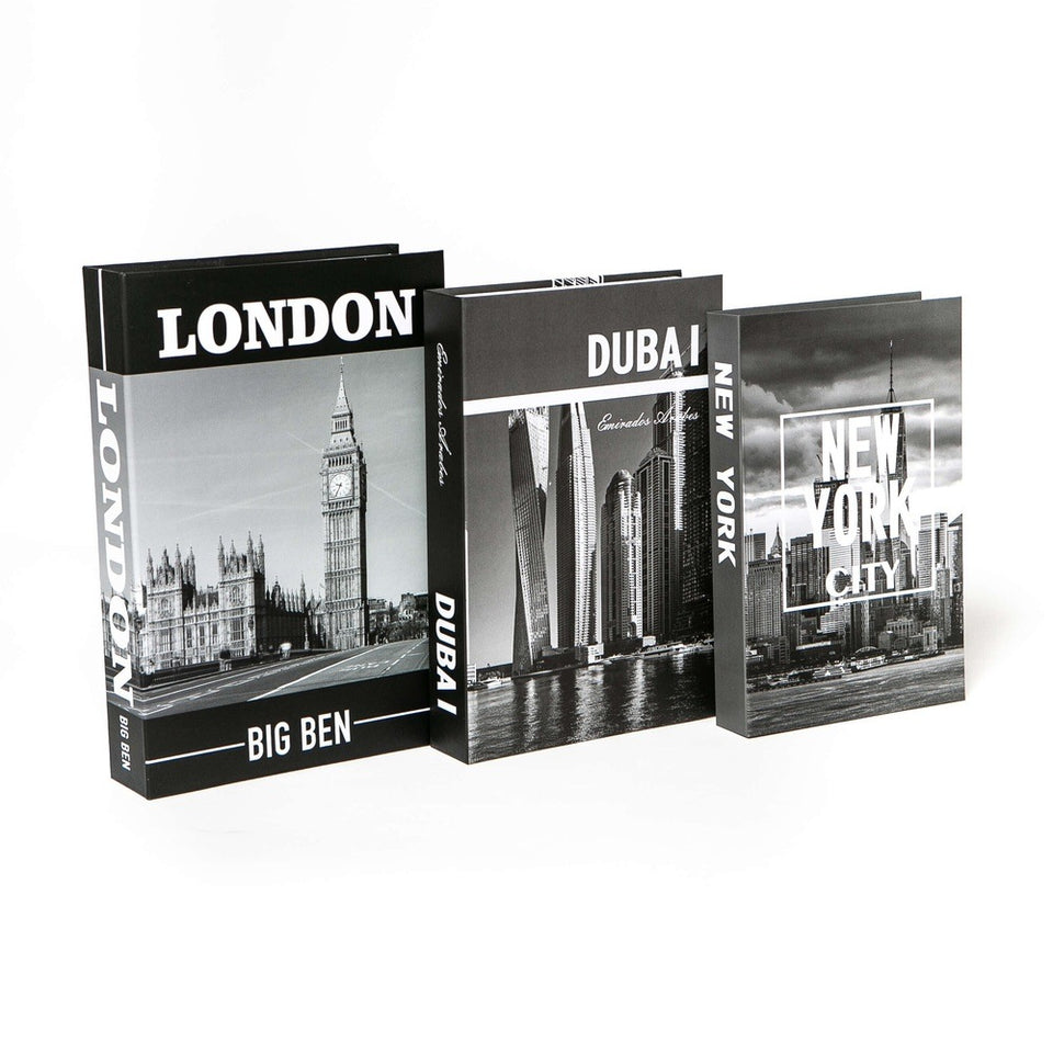 Kit 3un Caixa Porta Objeto Livro Fake Decorativo - Dubai