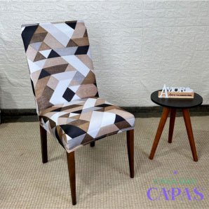 Capa de Cadeira Spandex - Mosaico Marrom casadas-capas
