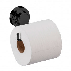 Porta Papel Higiênico em Aço Com Ventosa - Preto Onix